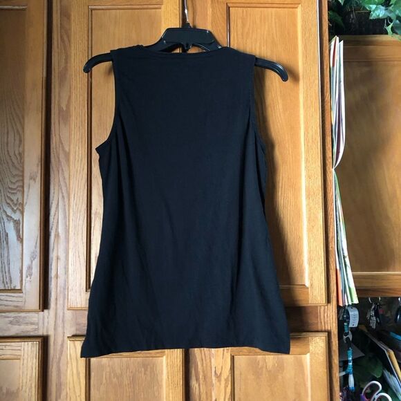 NWT J Crew Supersoft Supima Raw Edge V-Neck Tank Top Black - XS - Picture 6 of 10